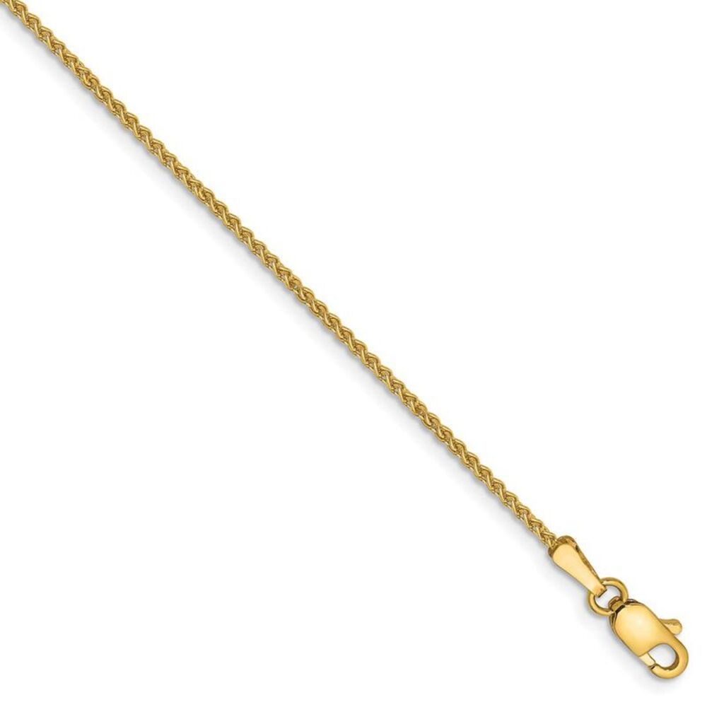 1.25mm, 14k Yellow Gold, Solid Spiga Chain Anklet, 10 Inch